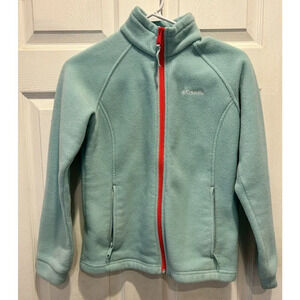 Columbia Jacket Youth Large Green Blue‎ Fleece Benton Springs Girls Zip